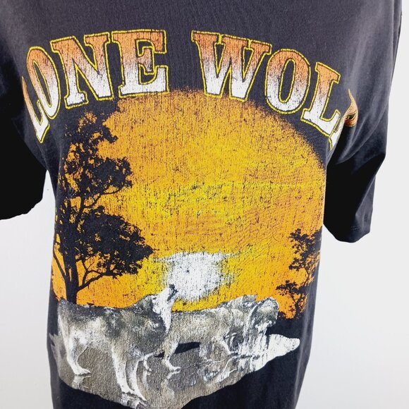 Chaser NWT "Lone Wolf" Small Graphic Short Sleeve Tee Brown, Orange, Cream, Gray - Picture 8 of 15